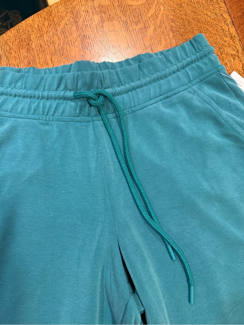 Athleta Cropped Wide-Leg Drawstring Pants in Teal Green - Picture 6 of 11